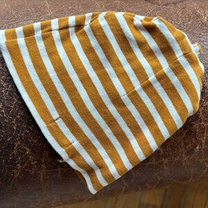 Cute striped Timberland Beanie Tan and White